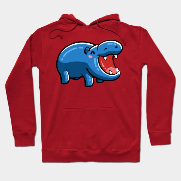 Cute Happy Hippo Hoodie by freeves